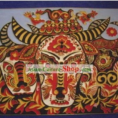 Chinese Cloisonne Enamel Filigree Gold Inlaid Silver Vermeil-Cow King