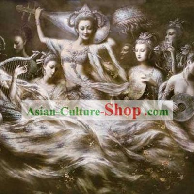 Rare Chinese Handicraft Embroidery Artwork-Fei Tian(Flying Fairy)