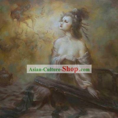 Rare Chinese Handicraft Embroidery Artwork-Ancient Palace Beauty