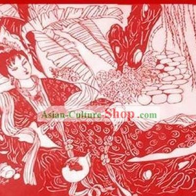 Chinese Large Paper Cuts Classics-Xiang Yun Got Drunk