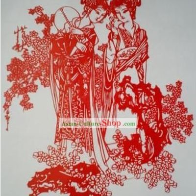 Chinese Paper Cuts Classics-Beautiful Ancient Women with Fan