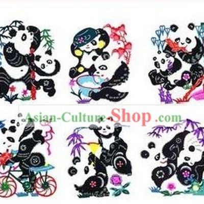 Chinese Paper Cuts Classics-Lovely Pandas (10 pieces set)