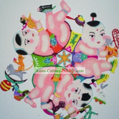 Chinese Paper Cuts Classics-Six Children