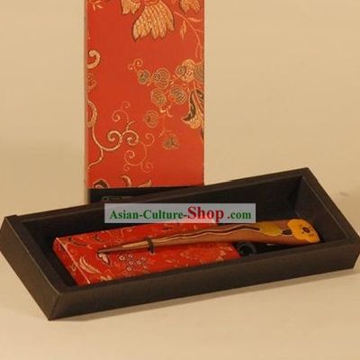 Chinese Carpenter Tan Mandarin Natural Wood Phoenix Hairpin Handicraft