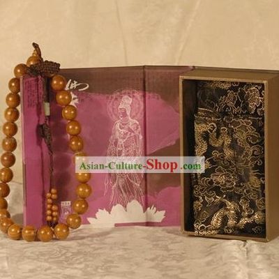 Chinese Carpenter Tan Handicraft-100 Percent Natural Wood Prayer Beads Gift Package