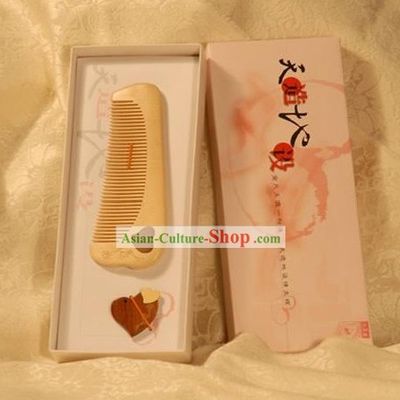 Chinese Carpenter Tan Natural Wood Comb Set- Cut out for Each Other