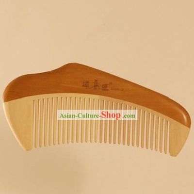 Chinese Carpenter Tan 100 Percent Hand Made and Carved Natural Wood Comb-Suitable for All Hairs
