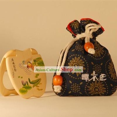 Chinese Carpenter Tan Double Sided Coloured Drawing Mirror-Love Birds