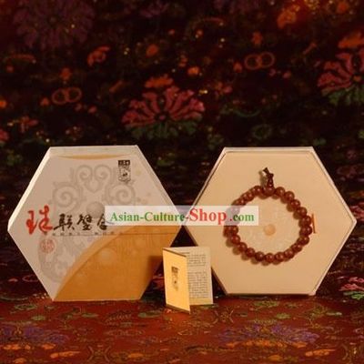 Chinese Carpenter Tan 100 Percent Natural Wooden Bracelet Gift Package