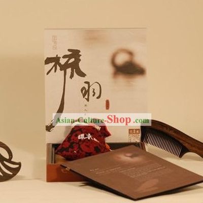 Chinese Carpenter Tan 100 Percent Natural Wooden Butterfly Combs Gift Package