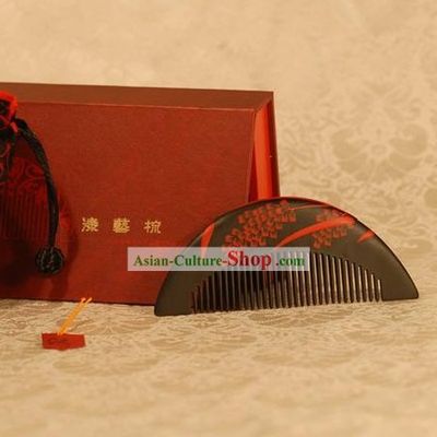 Chinese Carpenter Tan Lacquerwork Combs Gift Package-Red