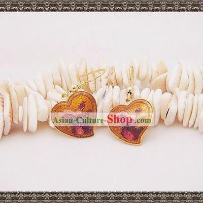 Chinese Classic Cloisonne Earrings-Orange