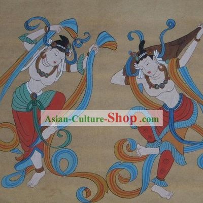Chinese Dunhuang Fresto Painting-Dancing Buddha