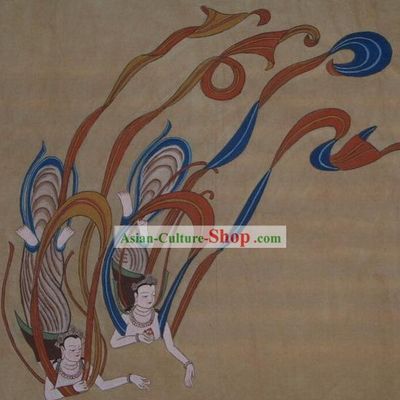 Chinese Dunhuang Fresto Painting-Flying Fairies