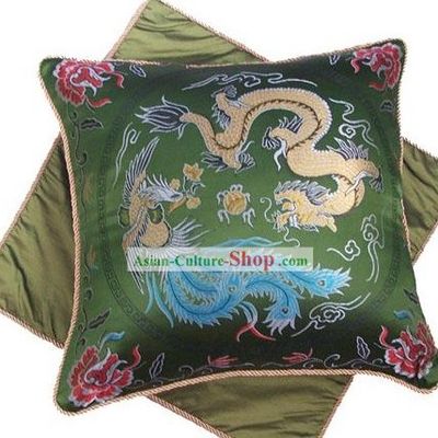 Chinese Classic Silk Cushion-Dragon and Phoenix