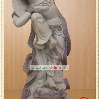 China Dunhuang Handicraft Statue-Playing Lute on the Back