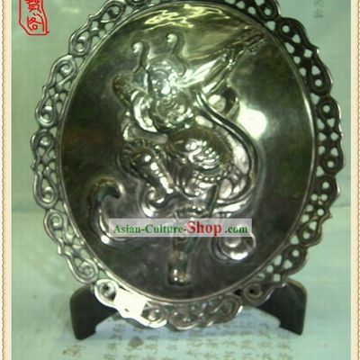 China Dunhuang Luminated Jade Tray-Playing Lute on the Back