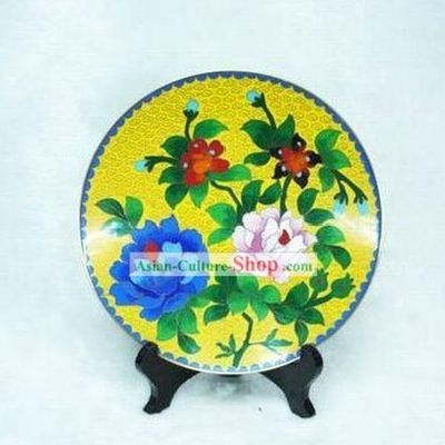 Chinese Palace Cloisonne Flower Plate