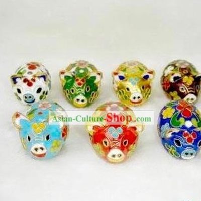 Chinese Adorable Cloisonne Pet Pig