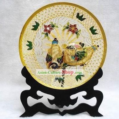 Chinese Classic Cloisonne Mandarin Ducks Plate-Gift For Lovers