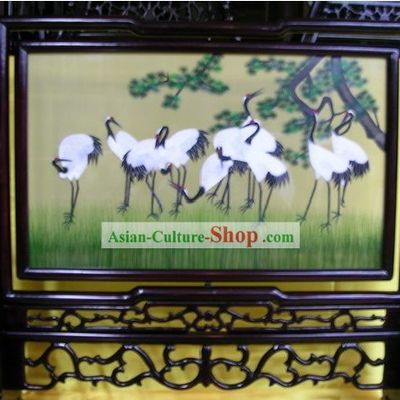 Chinese Double-sided Embroidery Handicraft-Cranes