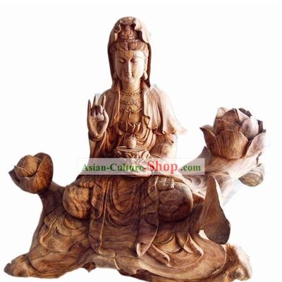 Chinese Root Carving Statue-Kwan-yin