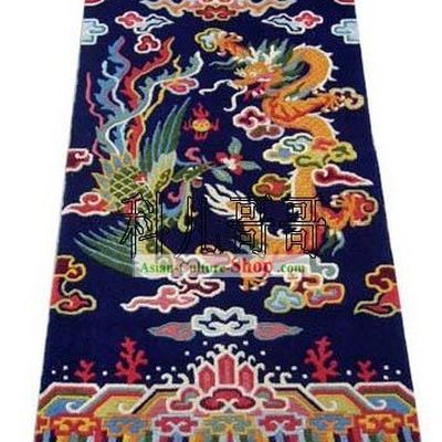 Art Decoration Chinese Hand Made Wool Dragon and Phoenix Rug(180¡Á93cm)