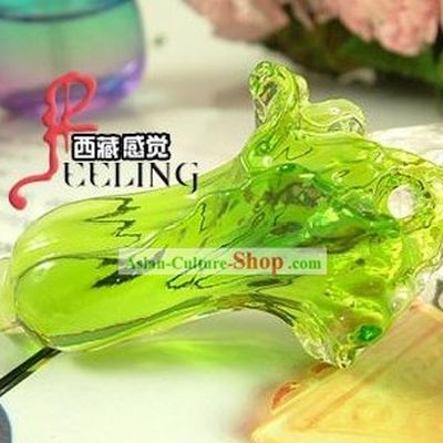 Tibetan Stunning Coloured Glaze Necklace Adornment-Chinese Cabbage