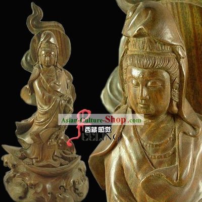 Tibetan Hand Carved Sandal Sculpture-Kwan-yin