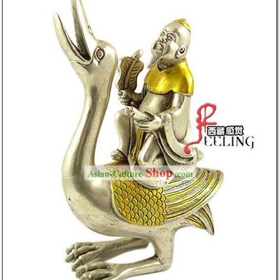 Tibetan Ancient Collectibles-Crane with Fairy