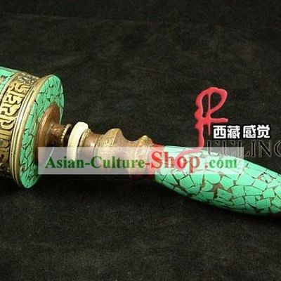 Tibetan Stunning Hand Made Kallaite Prayer Wheel