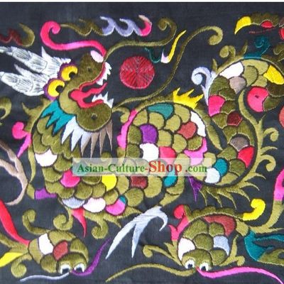 Chinese Miao Minority Silk Thread Hand Embroidery Art