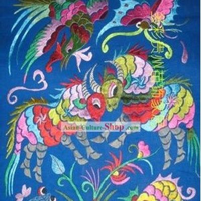Chinese Miao Minority Silk Thread Hand Embroidery Art-Eternal Love