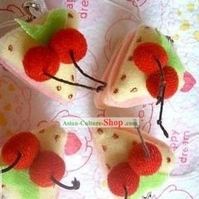 Cute Hand Made Velvet Pendant Cherry Cake