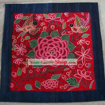Chinese Old Hand Embroidery Vintage Collectible-Peony