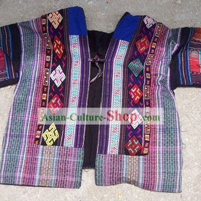 Chinese Stunning Miao Tribe Hand Embroidery Collectible-Rainbow Dress for Woman