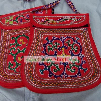 Chinese Stunning Miao Tribe Hand Embroidery Collectible-Folk Handbag