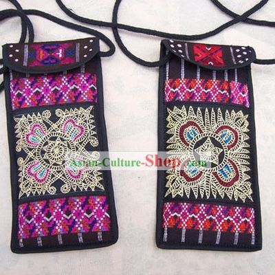 Chinese Stunning Miao Tribe Hand Embroidery Collectible-Folk Handbag 1