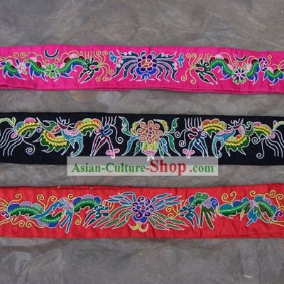 Chinese Stunning Miao Tribe Hand Embroidery Collectible-Belt