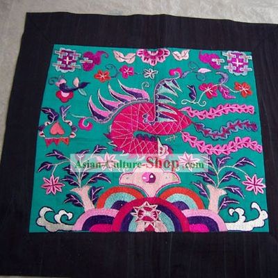 Chinese Stunning Miao Tribe Hand Embroidery Collectible-Peacock Flake