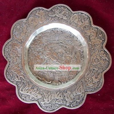 China Miao Tribe Silver Plate-Mandarin Ducks