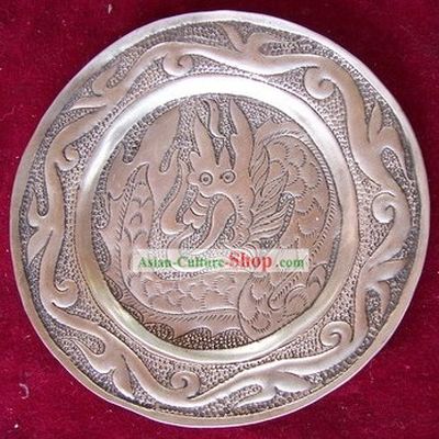 China Miao Tribe Silver Dragon Plate