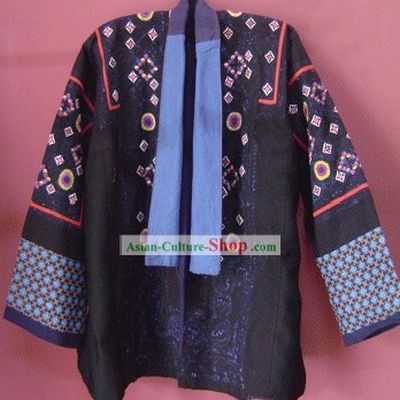 Stunning Miao Minority Silk Thread Hand Embroidery Plum Bloosm Skirt