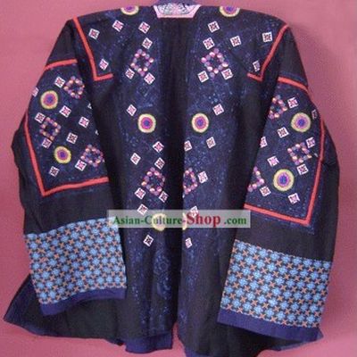 Stunning Miao Minority Silk Thread Hand Embroidery Plum Bloosm Skirt 1
