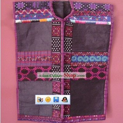 Stunning Miao Minority Silk Thread Hand Embroidery Jacket for Child