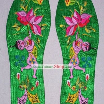Chinese Hand Embroidery Insole-Lotus Child