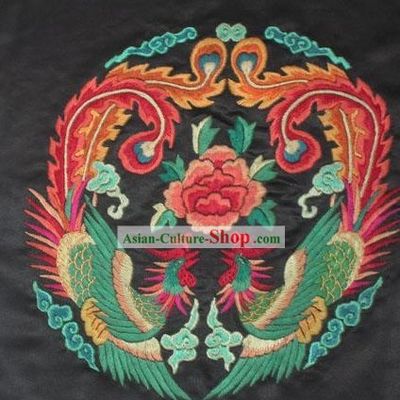 Chinese Hand Embroidered Handicraft-Double Phoenix