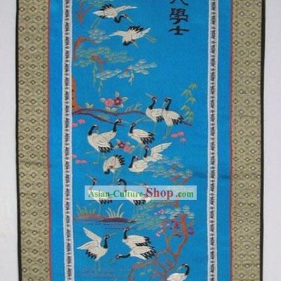 Chinese Embroidery Handicraft-Eighteen Cranes