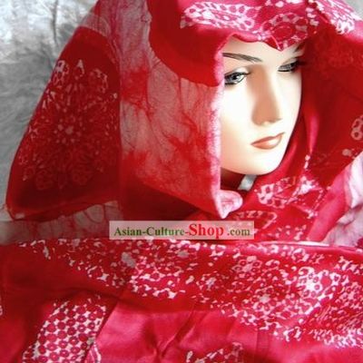 Indian Stunning Red Cotton Shawl