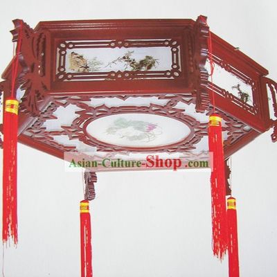 Chinese Classical Hand Made Palace Lotus and Phoenix Ceiling Lantern